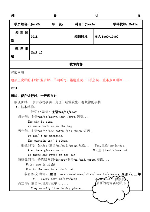 青少版新概念Aunit知识点总结