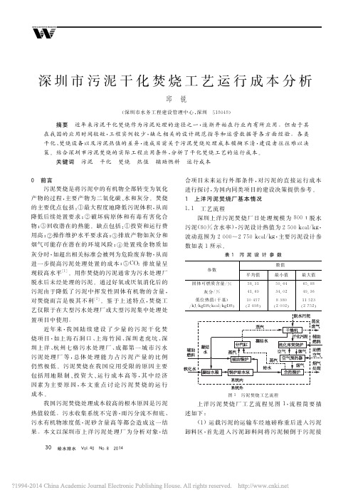 深圳市污泥干化焚烧工艺运行成本分析_邱锐