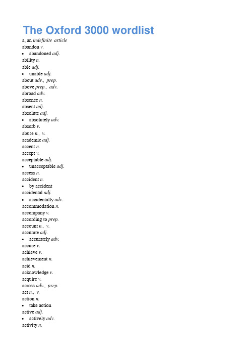 The Oxford 3000 wordlist excel