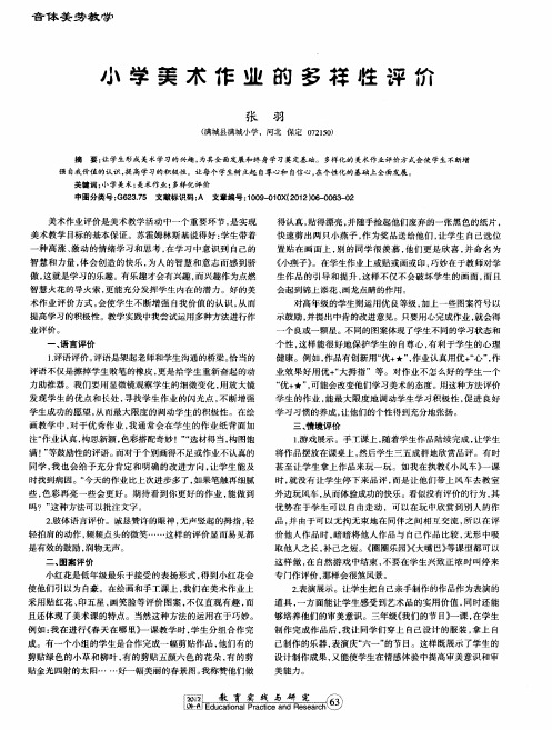 小学美术作业的多样性评价