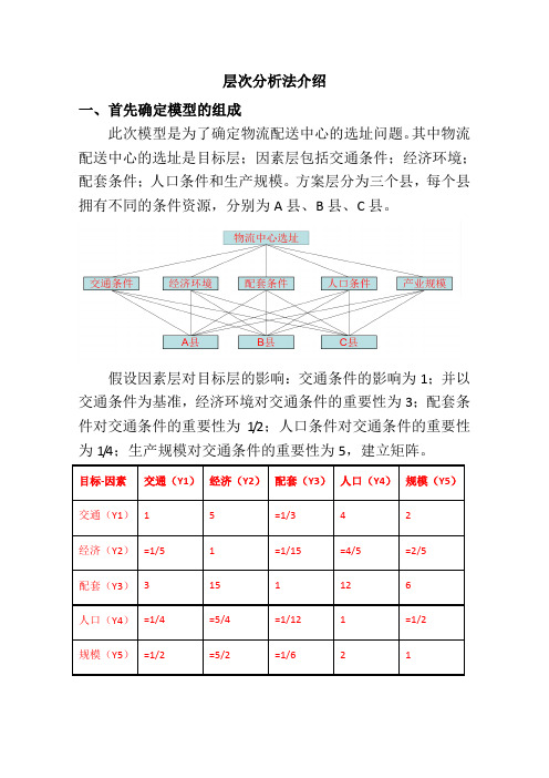 层次分析法中一致性检验的过程和步骤