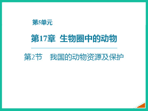 新北师大版八年级生物上册《我国的动物资源及保护》精品ppt教学课件