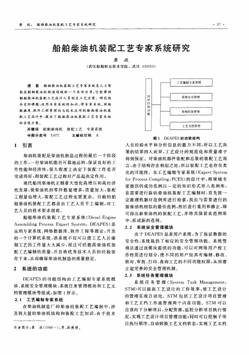 船舶柴油机装配工艺专家系统研究