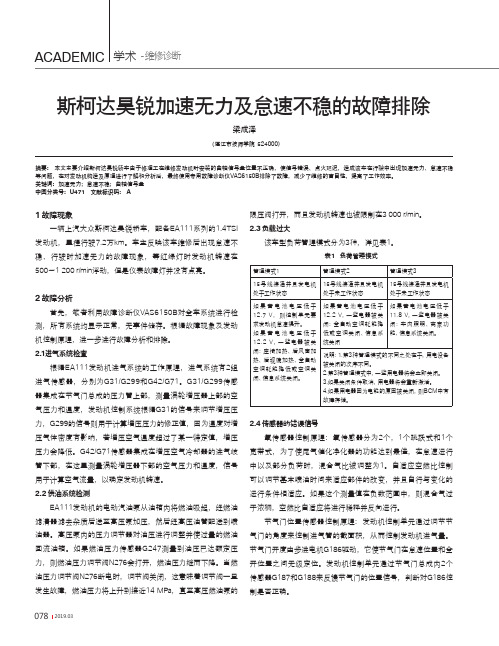 斯柯达昊锐加速无力及怠速不稳的故障排除