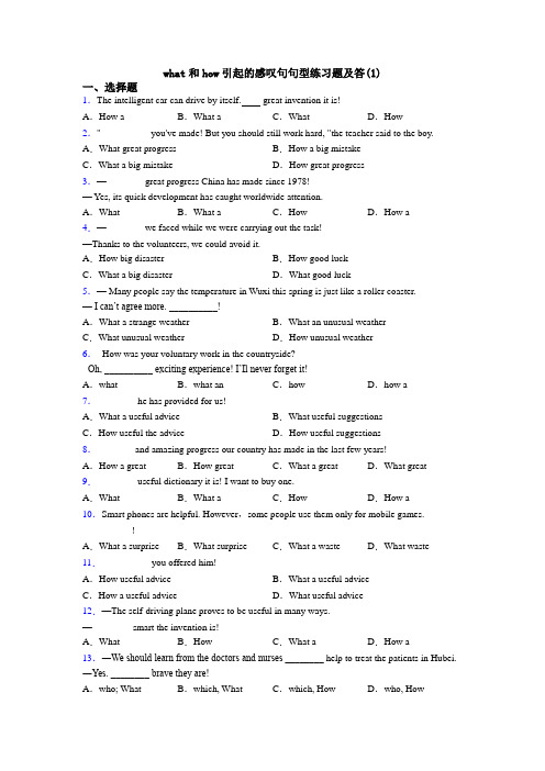 what和how引起的感叹句句型练习题及答(1)