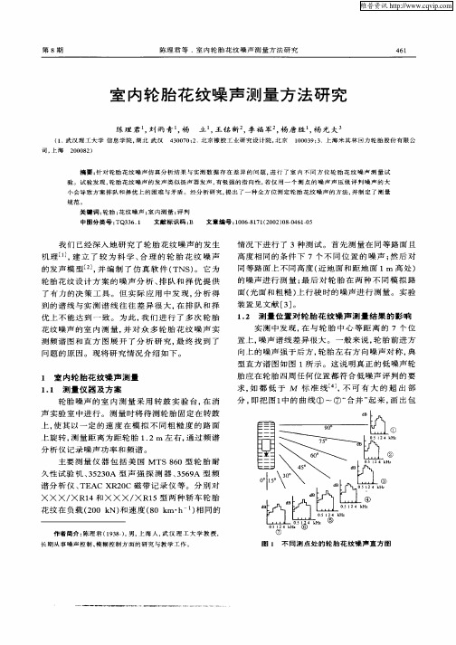 室内轮胎花纹噪声测量方法研究