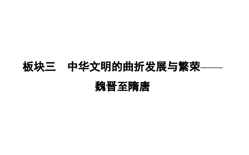 【高三历史一轮复习课件】第1讲 魏晋至隋唐时期政治制度的演变与成熟