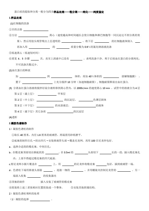 蛋白质的提取和分离一般分为四步样品处理11