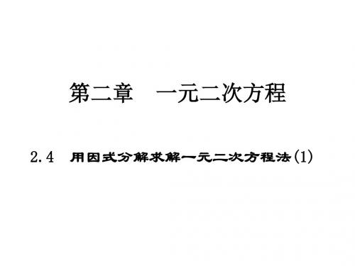 北师大版九年级数学上册课件：2.4因式分解法