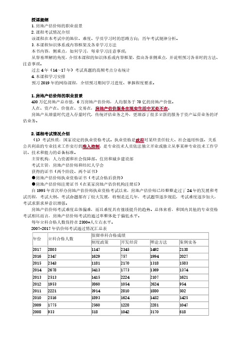 房产评估师考试《 房地产估价理论与方法》考试大纲