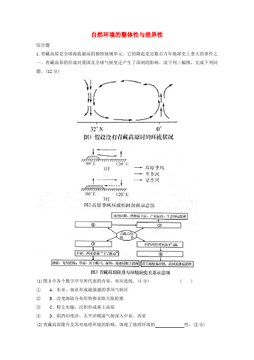 2020高考地理实战演练专题系列五 自然环境的整体性与