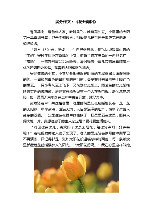 满分作文：《花开向阳》