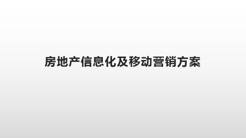 房地产信息化及移动营销方案