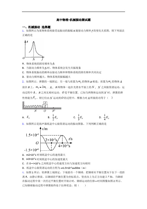 高中物理-机械振动测试题