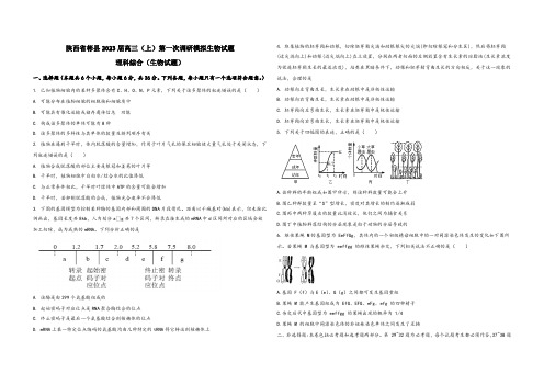 陕西省彬县2023届高三(上)第一次调研模拟生物试题(word版,含答案及解析)