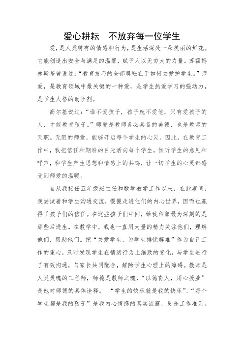 教师成长案例