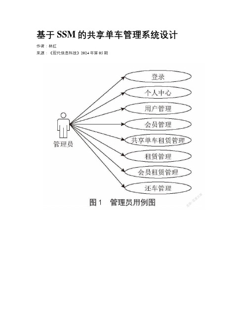 基于SSM的共享单车管理系统设计