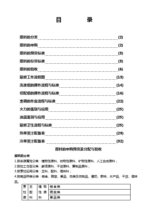 餐厅管理手册三原料验收与后厨规范标准