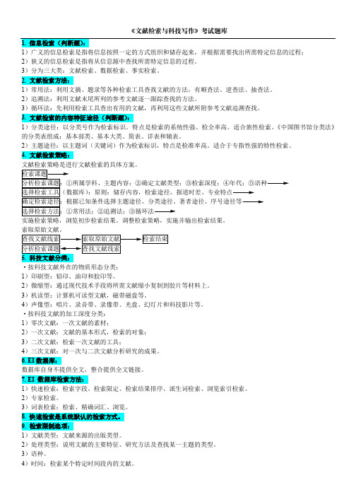 文献检索与科技写作考试题库