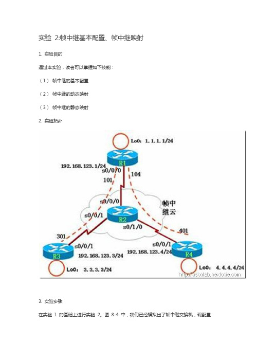 帧中继基本配置、帧中继映射