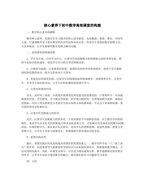 核心素养下初中数学高效课堂的构建