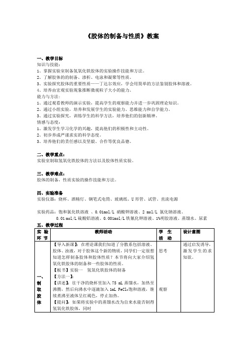 胶体的制备与性质