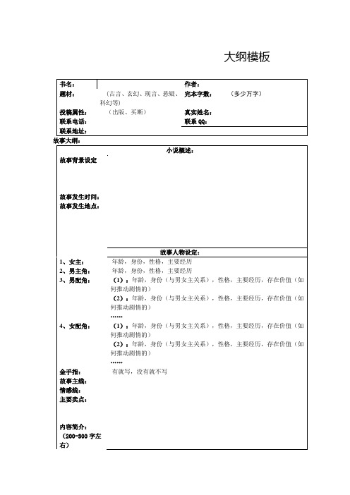 大纲模板