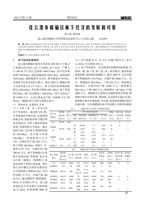 连云港市赣榆区林下经济的发展和对策