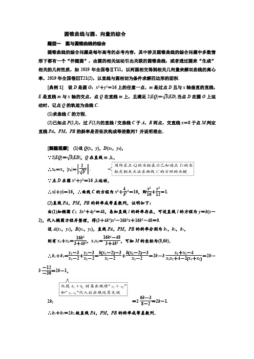 圆锥曲线与圆、向量的综合