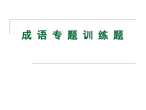 成语专题训练题ppt课件