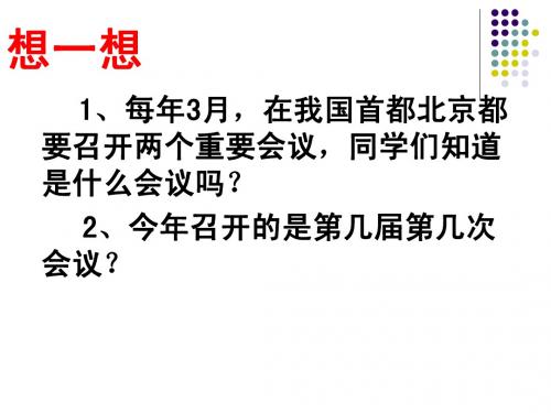 高中政治第五课_第一框_人民代表大会：国家权力机关课件新人教版必修2