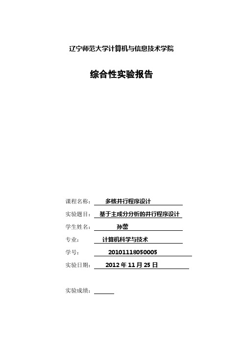 多核研究性课题实验报告