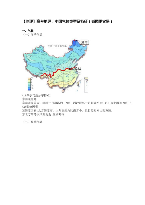 【地理】高考地理：中国气候类型及特征(看图更容易)