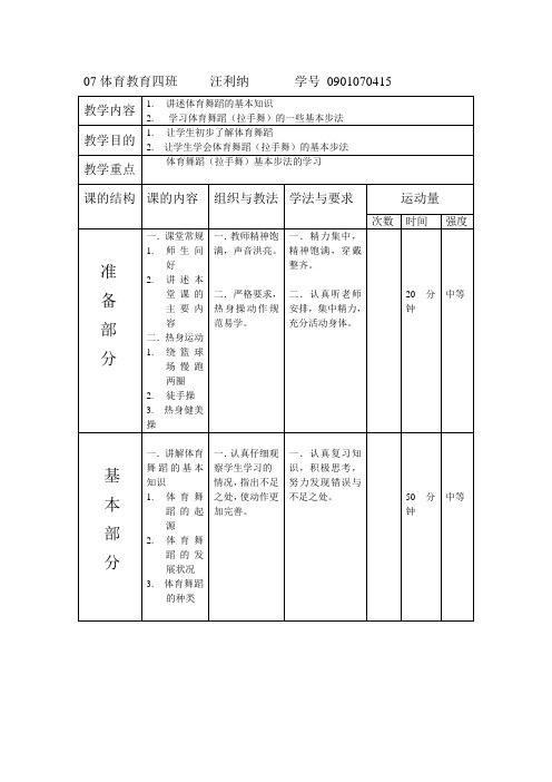 体育舞蹈的基本知识