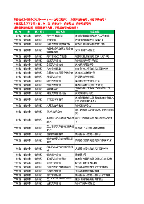 2020新版广东省肇庆市端州区音响工商企业公司商家名录名单黄页联系电话号码地址大全63家