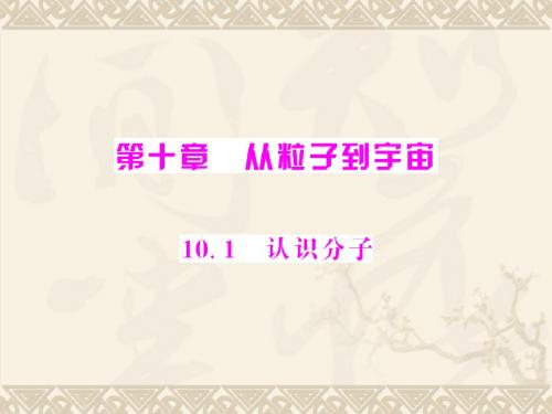 物理:10.1《认识分子》课件(沪粤版八年级下)