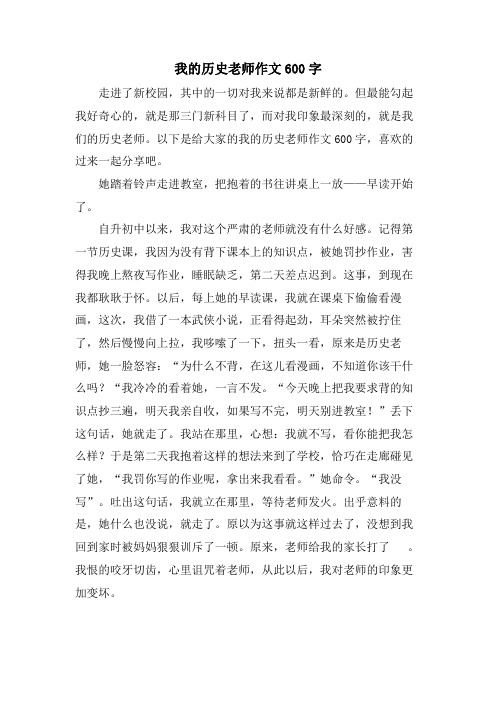 我的历史老师作文600字