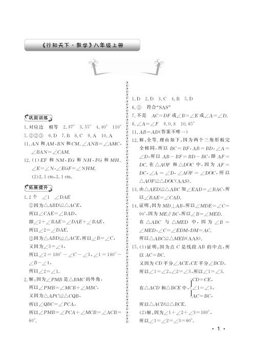 八年级上数学行知天下青岛版解答