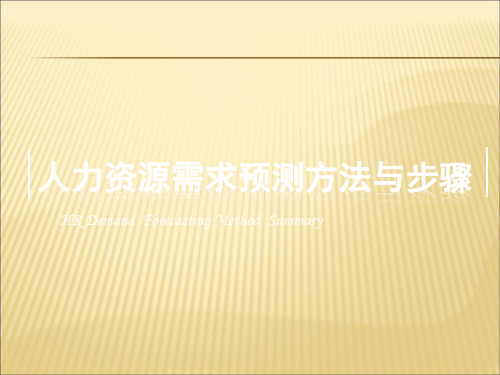 人力资源需求预测方法与步骤(实操指导)