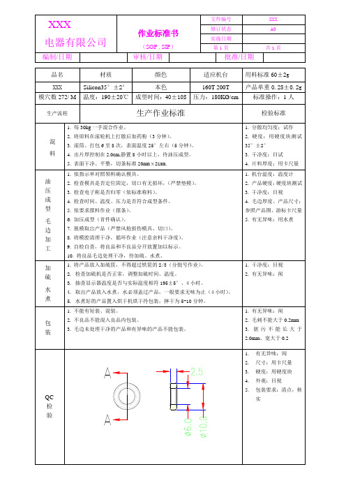 硅胶件作业标准