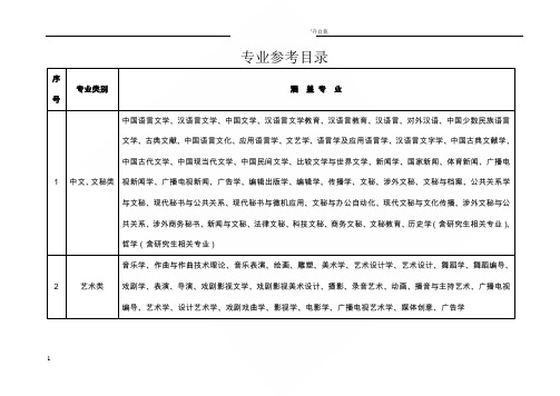 专业大类详细划分