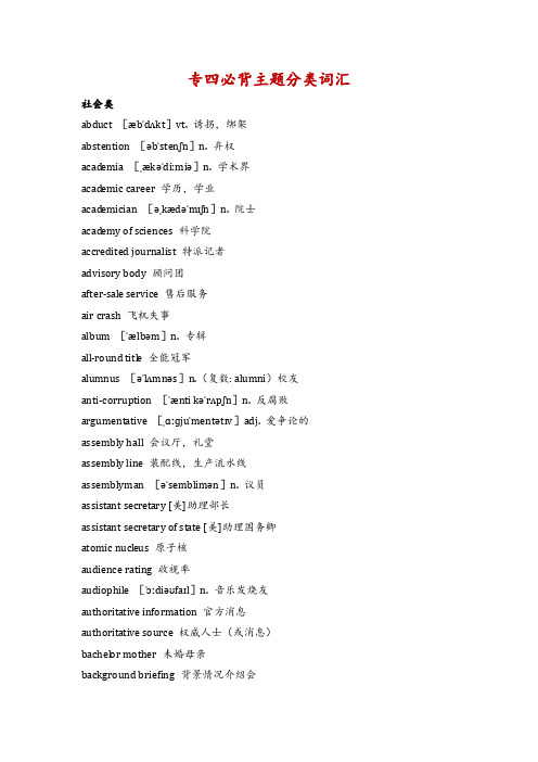 专四必背主题分类词汇.doc