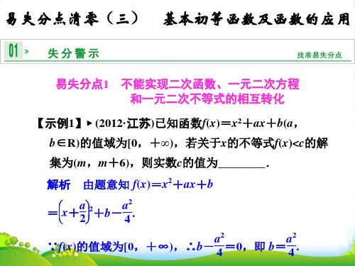 【创新设计】高考数学一轮总复习 易失分点清零(三)基本初等函数及函数的应用课件 理 湘教