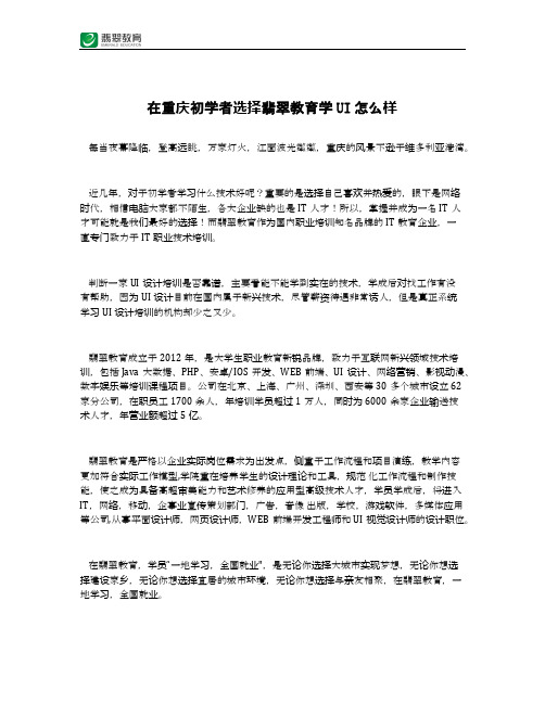 在重庆初学者选择翡翠教育学UI怎么样