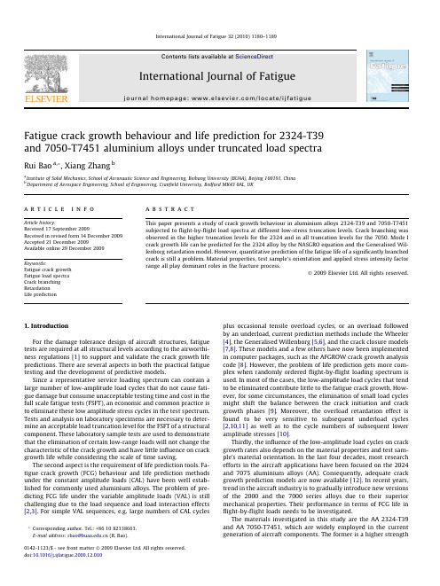 Fatigue crack growth behaviour and life prediction for 2324-T39 and 7050-T7451 aluminium alloys