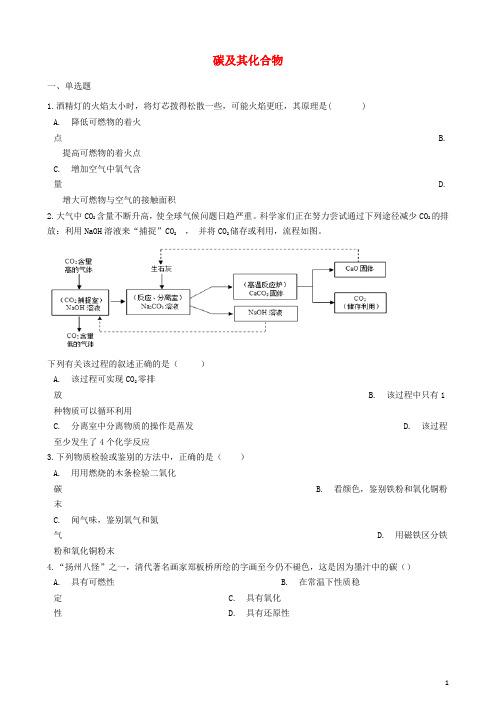 九年级化学上册 专题四 燃料与燃烧 单元2 碳及其化合