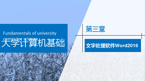 大学计算机基础——Windows 10+Office 2016 第3章 文字处理软件Word2016