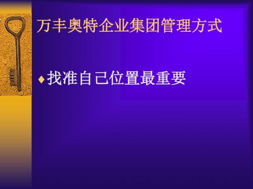 万丰奥特企业集团管理方式