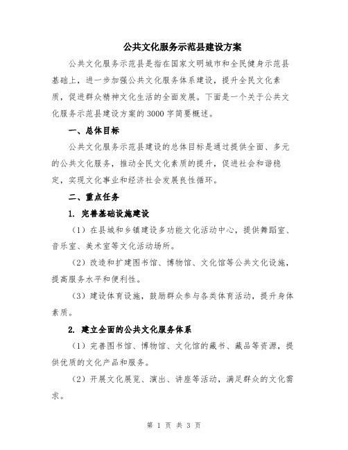 公共文化服务示范县建设方案