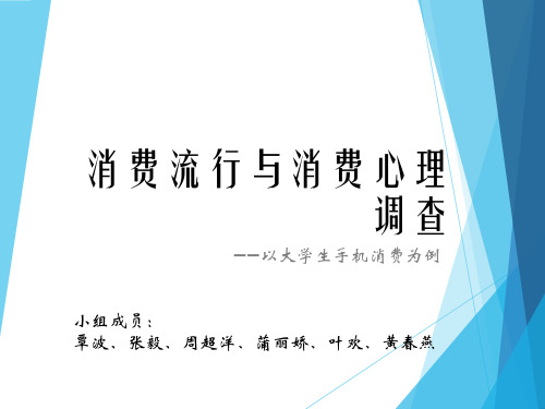 大学生手机消费中的消费流行心理调查报告PPT资料29页